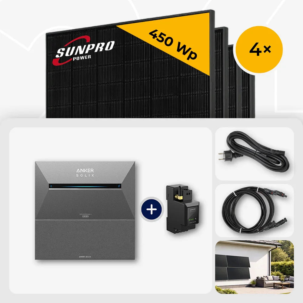 Sunpro 450Wp Solarmodule Anker Solix Solarbank Set