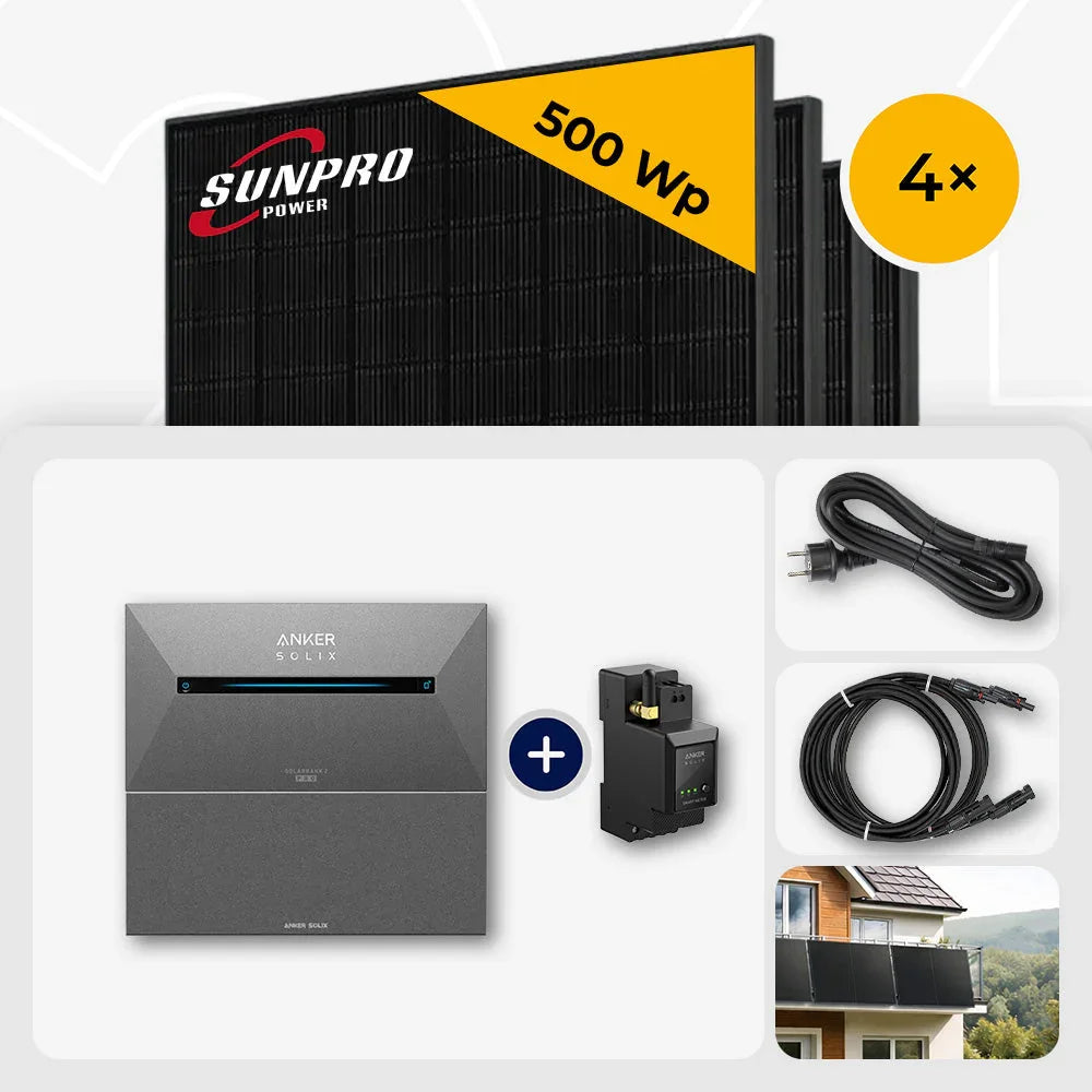 Sunpro 500 Wp Solarmodule, Anker Solix Solarbank