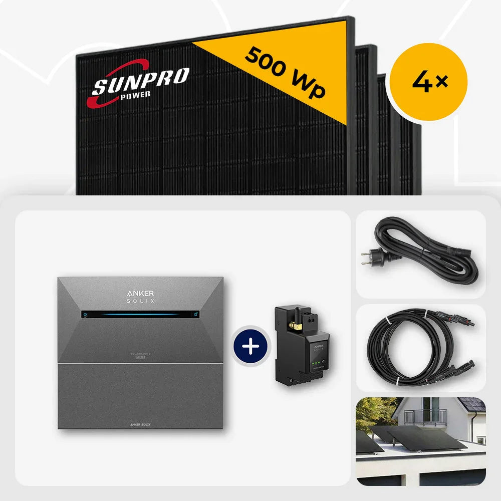 Sunpro 500 Wp, Anker Solix Solarbank 3.2 kWh Set