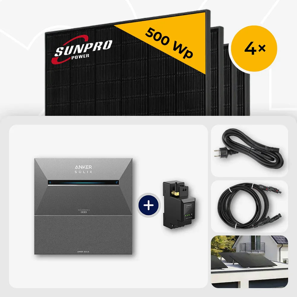 Sunpro 500 Wp Solarmodule, Anker Solix Solarbank