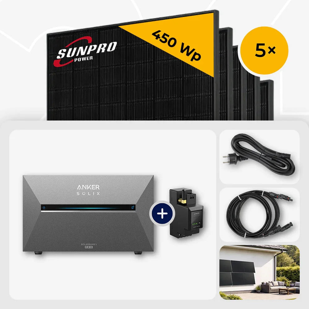 Sunpro 450 Wp Solarmodule, Anker Solix Solarbank 3 Pro