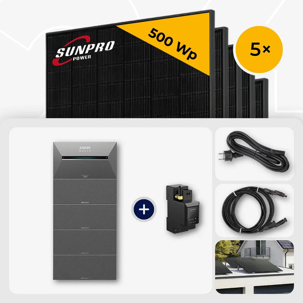 Sunpro Power 500Wp, Anker Solix Solarbank 13.40kWh Set