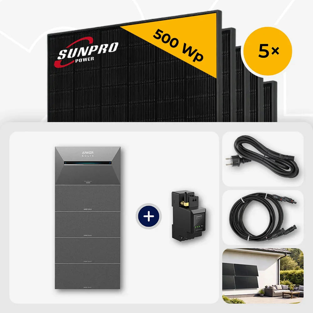 Sunpro 500 Wp Solarmodul Anker Solix Solarbank Set