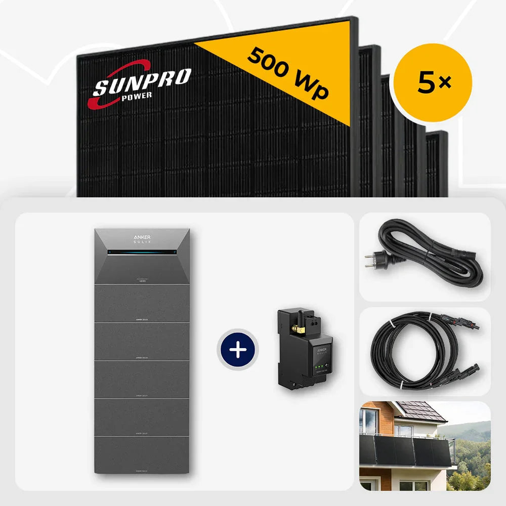 Sunpro 500 Wp Full Black Solarmodule Anker Solix Solarbank