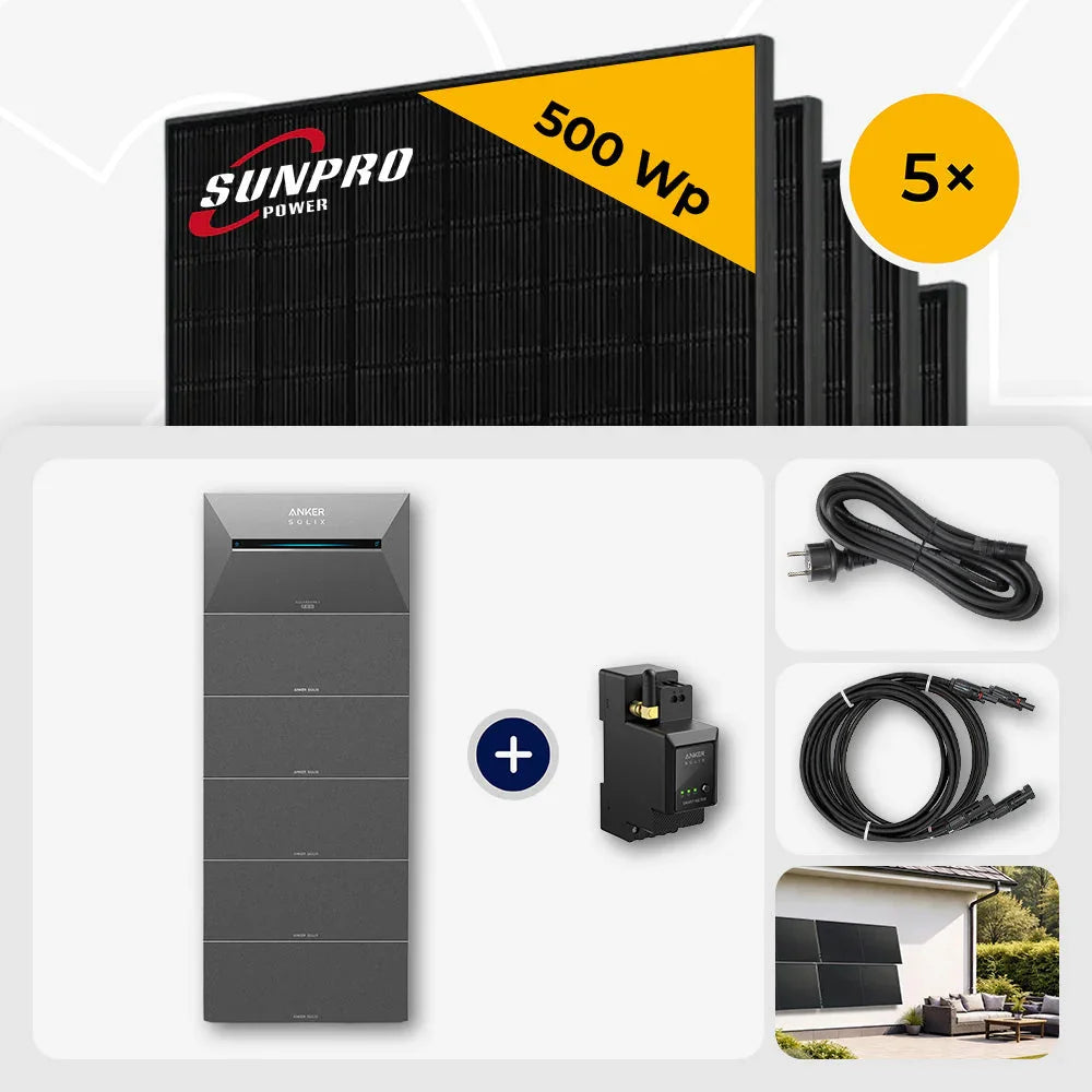Sunpro 500 Wp Solarmodule, Anker Solix Solarbank