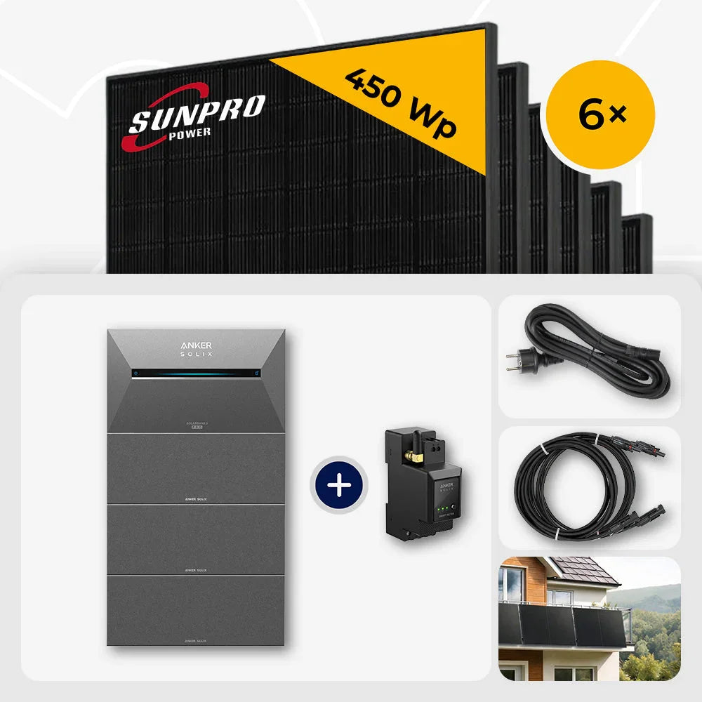 Sunpro 450 Wp Solarmodule, Anker Solix Solarbank