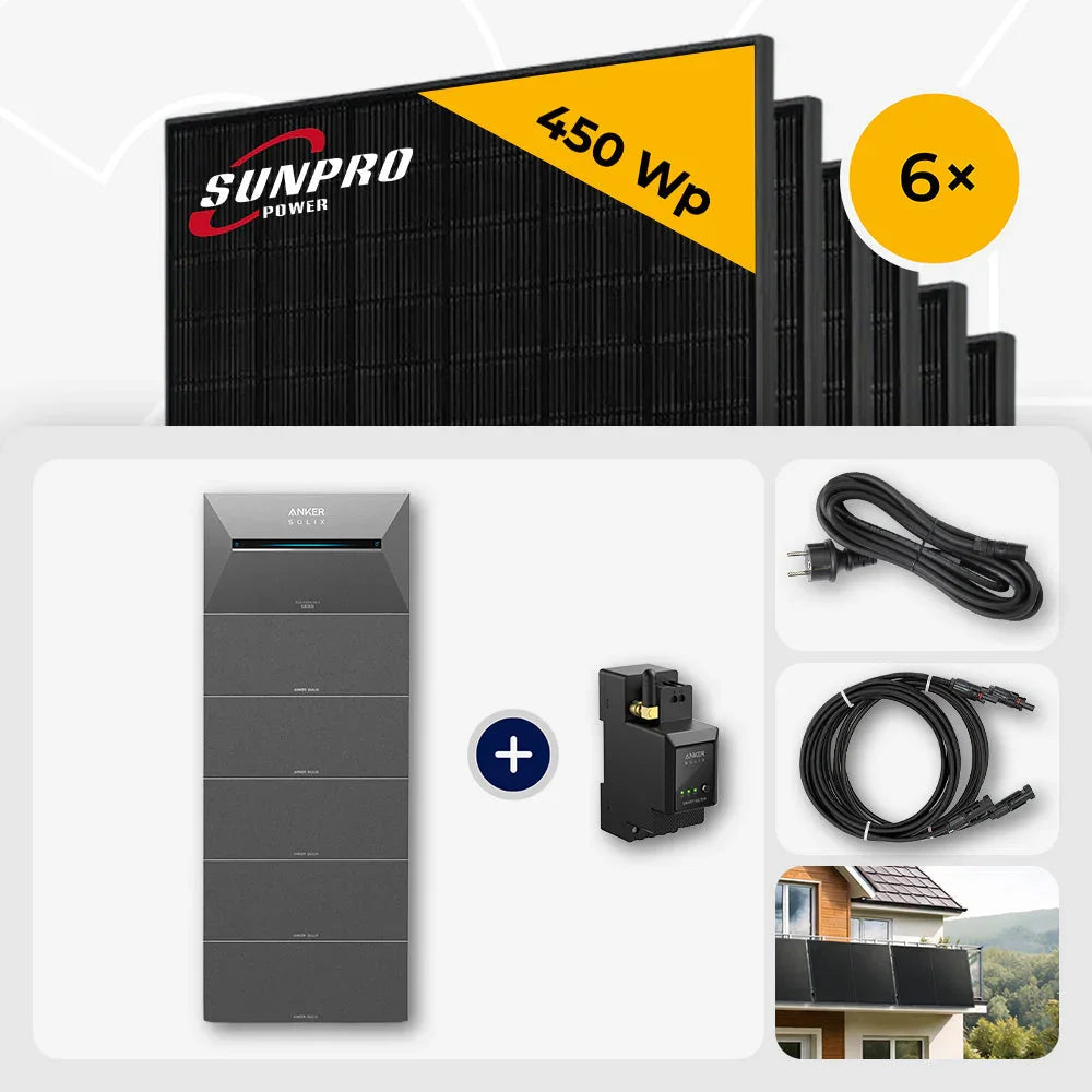 Sunpro 450 Wp Solarmodule, Anker Solix Speicher Set