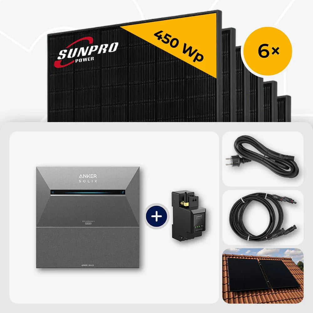 Sunpro 450 Wp Solarmodule, Anker Solix Speicher Set