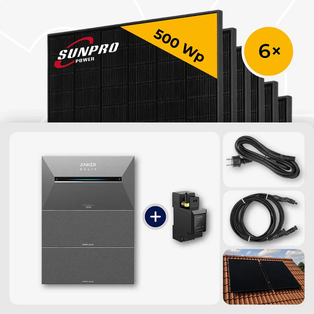 Sunpro 500 Wp Full Black Solarmodule Anker Solix Solarbank