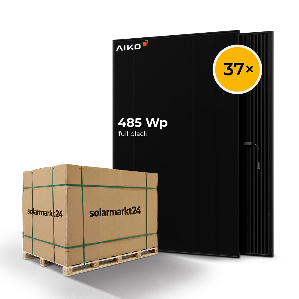 AIKO Solar 485W Glas-Glas Full Black Neostar 3S+54 AIKO-A485-A-MCE54Db Modulpalette