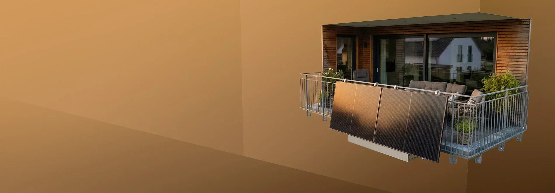 Balkonkraftwerk Solarmodule am Balkon montiert