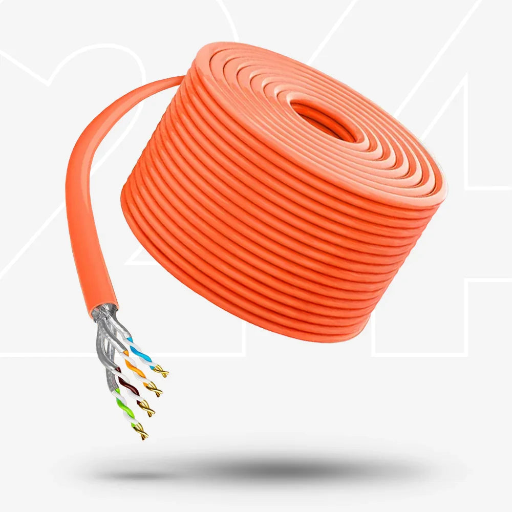 Orange Netzwerkkabel, verdrillte Adern, ungeschirmt