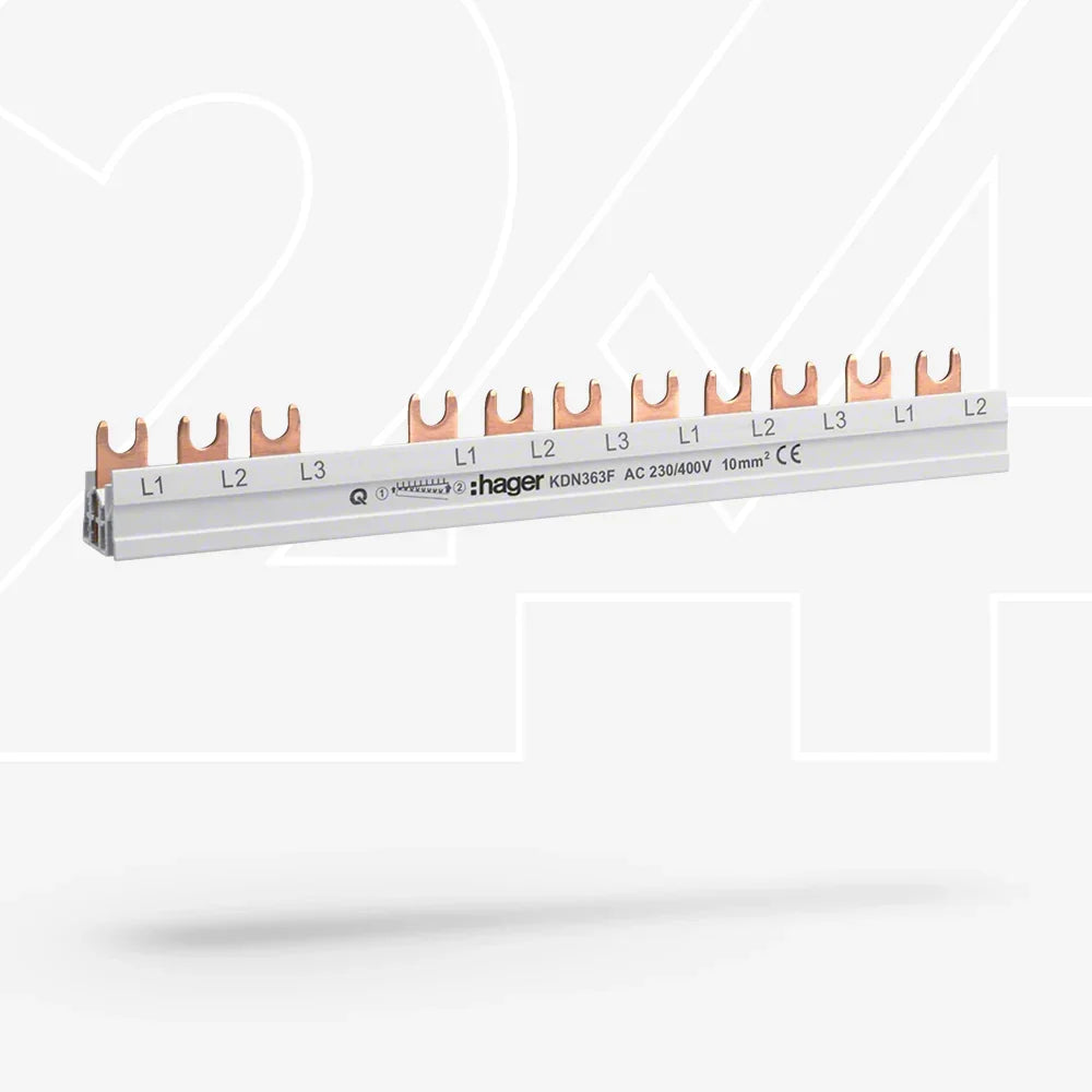 Hager KDN363F Phasenschiene 63A 3-polig 10mm²