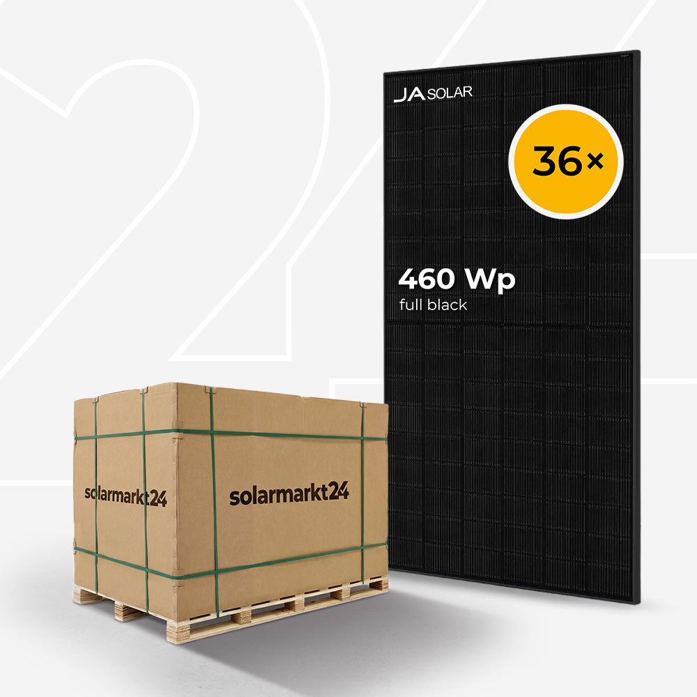 JA Solar 460W Bifazial Glas-Glas Full Black JAM54D41-LB - Palettenpreis (36 Stk.)
