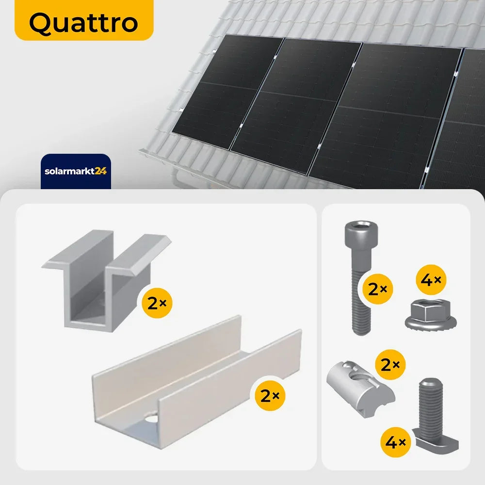 Quattro Ziegeldach Ergänzungsset Solarmontage Zubehör