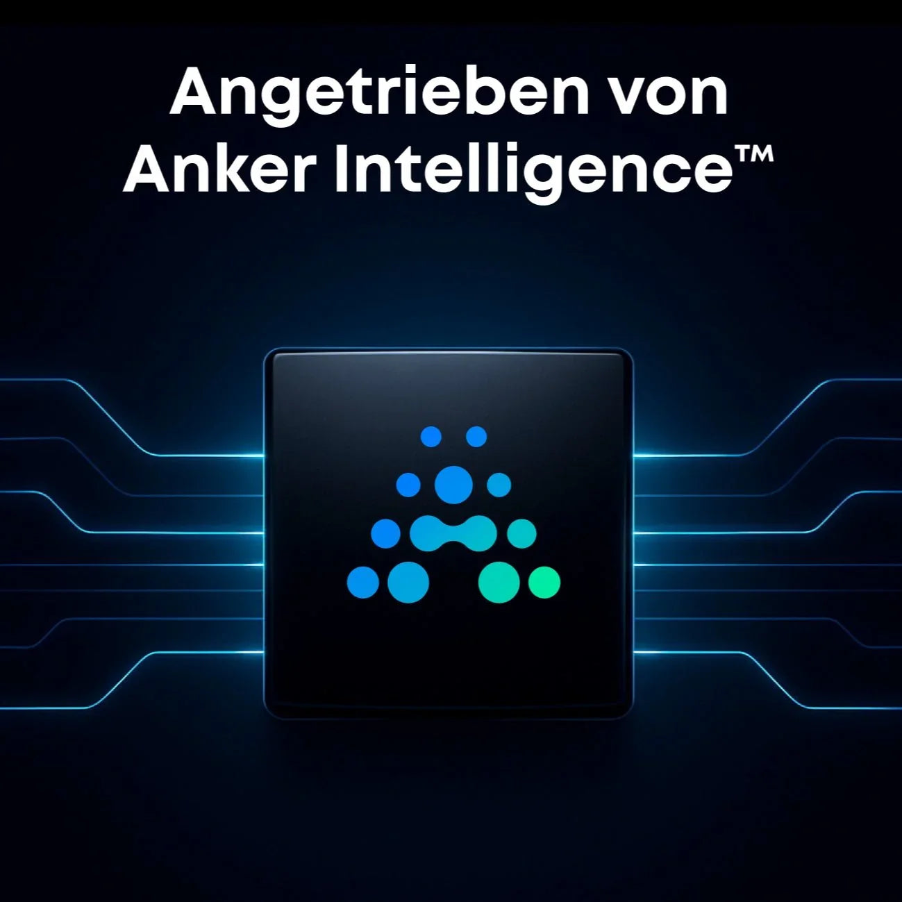 Anker Intelligence Chip Illustration Blau Leuchtend
