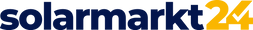 Logo mit blau-gelber 24 und Solar-Design