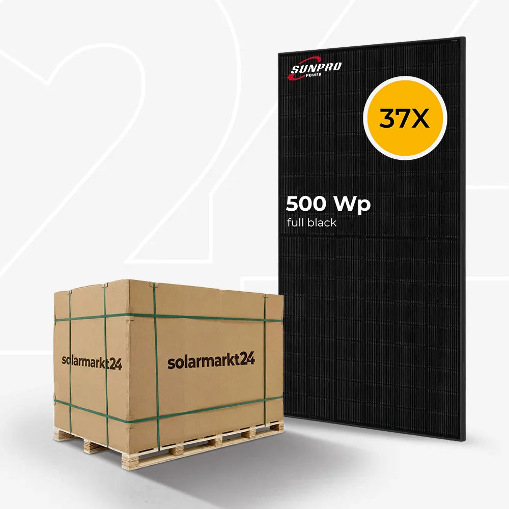 Sunpro 500W Full Black Solarmodul Palette